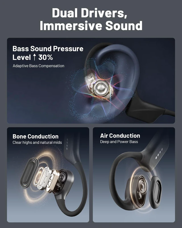 Alt view image 2 of 5 - PSIER Bone Conduction Headphones, Swimming Headphones with IPX8 Waterproof