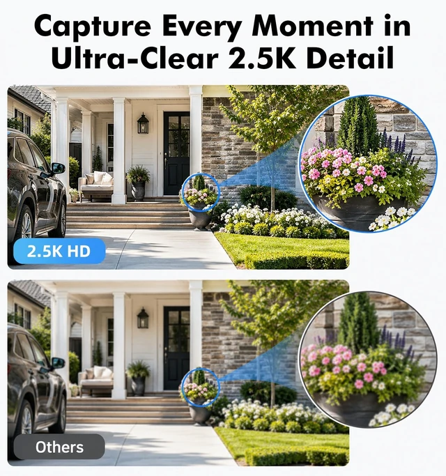 Alt view image 3 of 5 - CiKiKWXO 2.5K Outdoor WiFi Security Camera, Plug-in, 360 PTZ Auto Tracking
