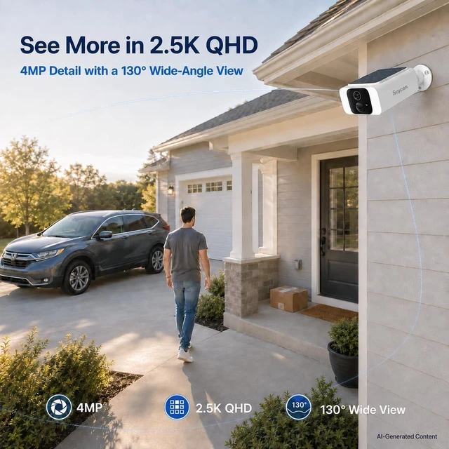 Alt view image 3 of 5 - Rraycom 5G Solar Security Cameras Wireless Outdoor, 2.5K Outdoor Cameras
