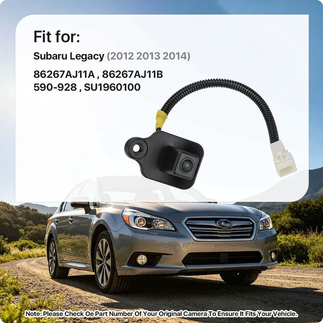 Alt view image 2 of 5 - 86267AJ11B Rear View Camera Replacement for Subaru Legacy 2012 2013 2014, OE Backup Cam Replaces 590-928, SU1960100, 86267AJ11A by GreenYi