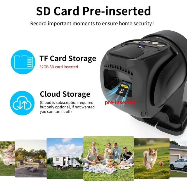 Alt view image 3 of 5 - ESCANU Security Cameras Wirelss Outdoor Solar Powered for Home Security,360 View Outside Camera with SD Card, 5G/2.4GHz WiFi,Motion Detection,IP-65 Weather Proof,No Subscription Fee