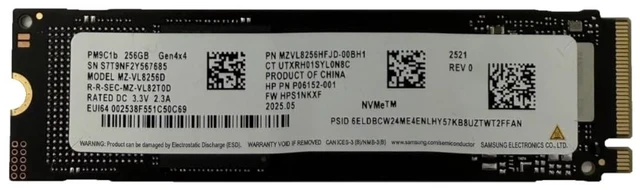 Main image of Oemgenuine OEM Samsun 256GB M.2 PCI-e NVME SSD GEN 4X4 Internal Solid State Drive 2280 Form Factor M Key