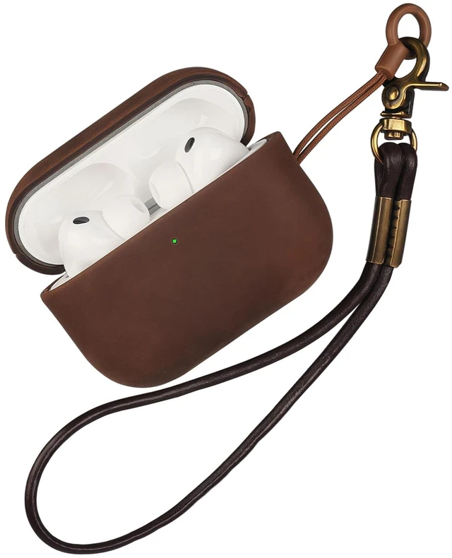Main image of AeroZylo for AirPods Pro 3 (2025) 100% Genuine Leather Case,Crazy Horse Leather Vintage Case,Handmade Top,Hard Shell & Rich Patina,Wireless Charging,for AirPods Pro 3rd Gen