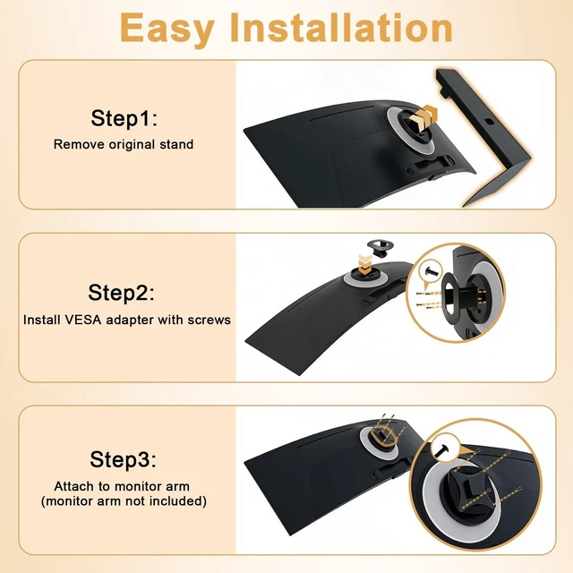 Alt view image 5 of 5 - VESA Mount Adapter Compatible with Samsung Odyssey G9 Monitor