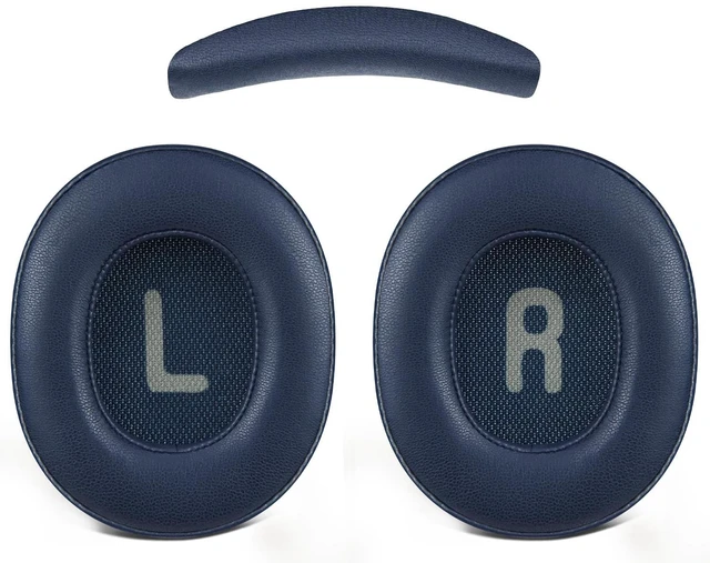 Main image of SOULWIT Replacement Kit for JBL Tune 700BT/710BT/720BT/750BTNC/760NC/770NC Headphones, Protein Leather Ear Pads + Headband - Navy Blue