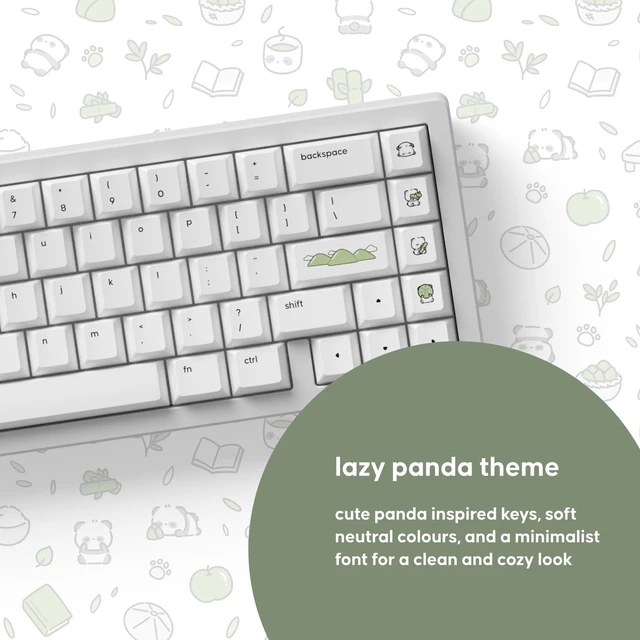Alt view image 2 of 5 - dokodoko Panda Keycaps - PBT, Cherry Profile for Mechanical Keyboards