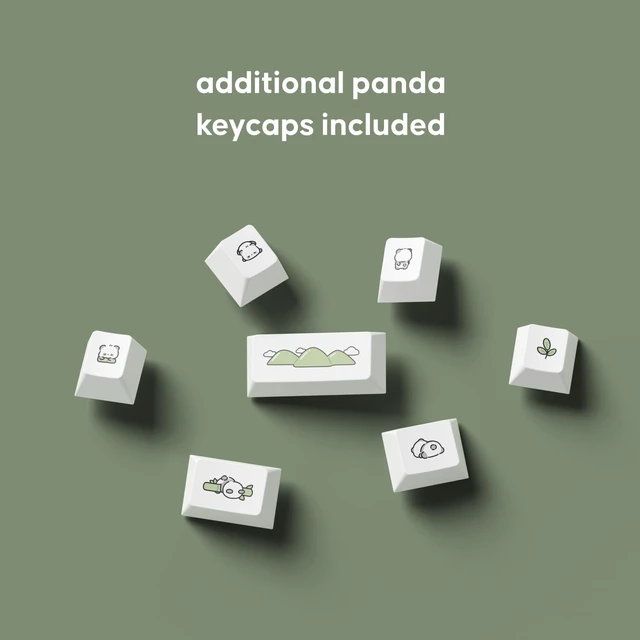 Alt view image 3 of 5 - dokodoko Panda Keycaps - PBT, Cherry Profile for Mechanical Keyboards
