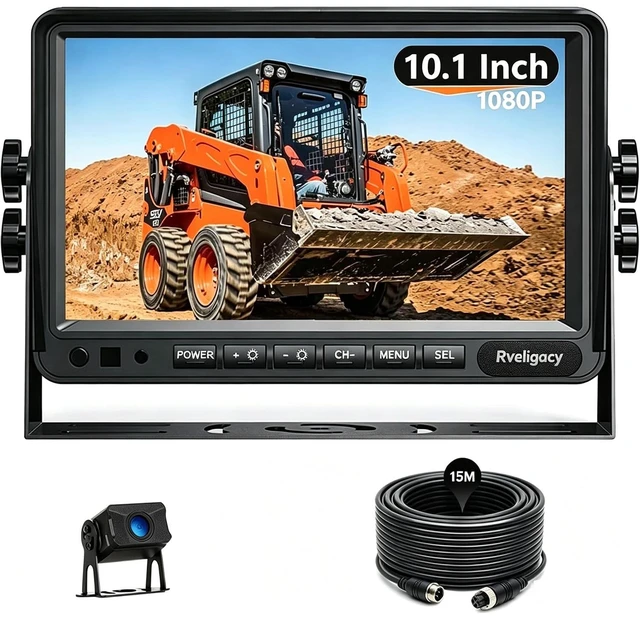 Main image of 10" 1080P AHD Wired Reverse Rear View Backup Camera System,Guide line,IP69K No Water Leakage Camera, Night Vision, Vibration-Proof 20G for Tractor/Truck/Excavator/Caravan/Skid Steer/Heavy Equipment
