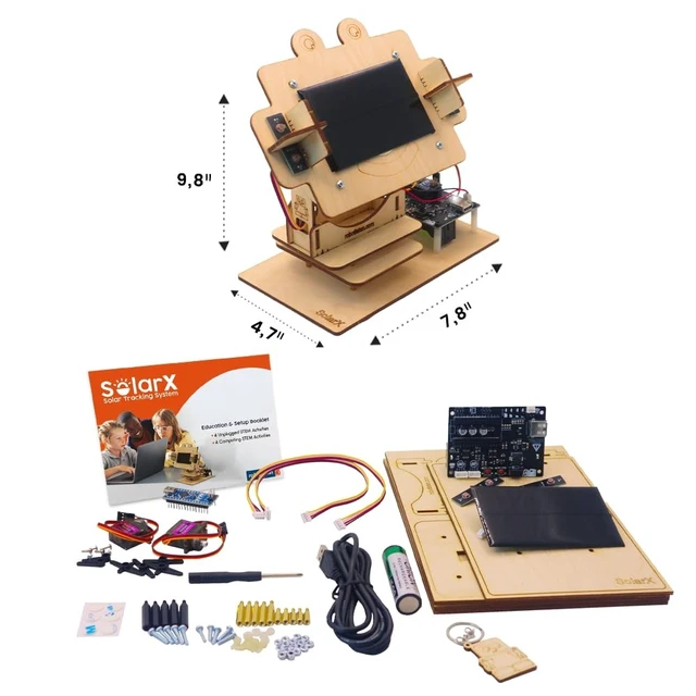 Alt view image 2 of 5 - SolarX V2: Sun-Tracking Solar Panel DIY Kit with Arduino Nano, Solar Sun Tracker Sytem with Electronic Components, Educational Sun Tracker Kit, Solar Coding Kit
