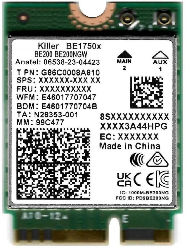 Main image of HighZer0 Electronics BE1750x Killer Series Upgraded BE200 WiFi 7 Card ^^ Gaming WiFi Adapter ^^ M.2 PCIe WiFi Card 5.8 Gbps 320MHz 4K QAM ^^ Supports Bluetooth 5.4 & Intel PC with Windows 10/11