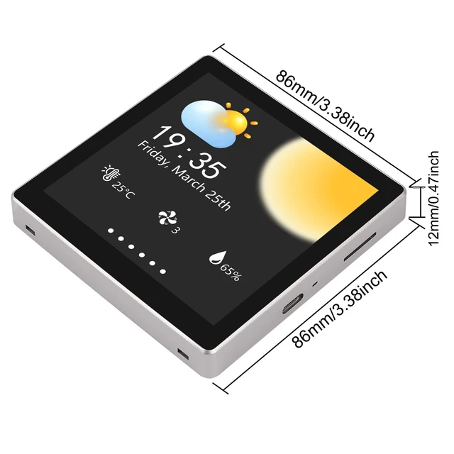 Alt view image 3 of 5 - AITRIP ESP32-S3 4.0 inch Color LCD Display Development Board, 480 480 Resolution, Support 16 BIT RGB 65K Color Display,for Arduino IDE, ESP IDE, Micropython and Mixly