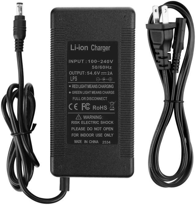 Main image of Amoimary 54.6V 2A UL AC/DC Adapter Charger, DC 5.5x2.1mm / 5.5x2.5mm Plug