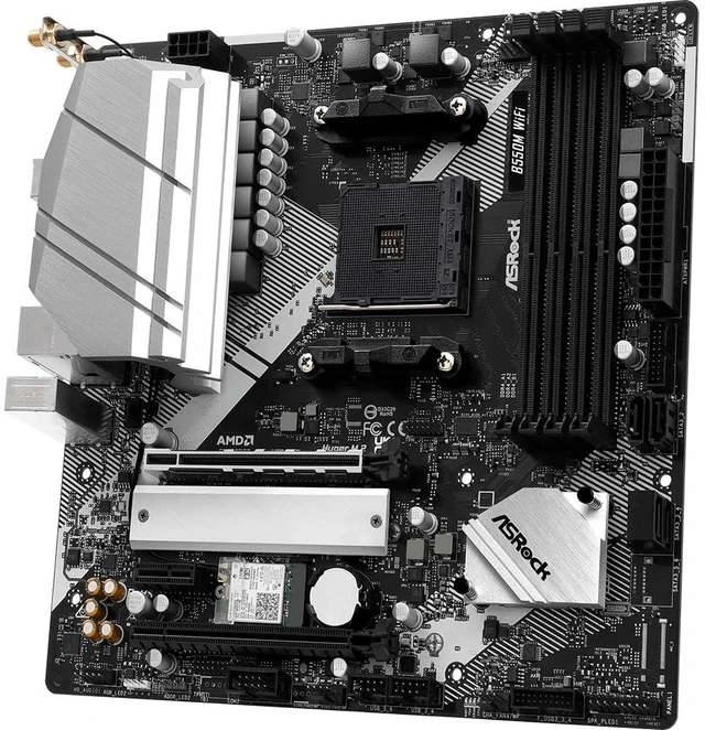 Alt view image 5 of 5 - MICRO CENTER AMD 5800XT Processor with ASRock B550M WiFi MATX Motherboard