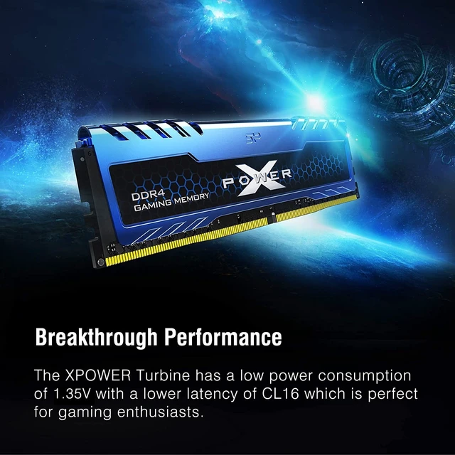 Alt view image 5 of 5 - Silicon Power DDR4 RAM 16GB (2x8GB) Turbine 3200MHz (PC4 25600) 288-pin CL16 1.35V UDIMM Desktop Memory Module (SP016GXLZU320BDA)
