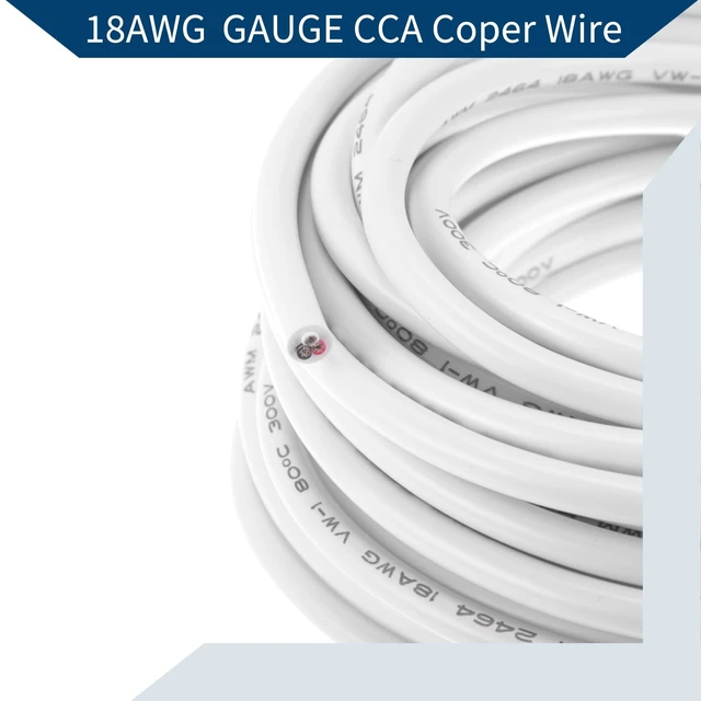 Alt view image 5 of 5 - Hihaha Electrical Ground Wire Automotive Power Wire 33FT White TC 1 Pcs 18AWG 3 Conductor Fully Insulated& Soft Touch Jacket Universal