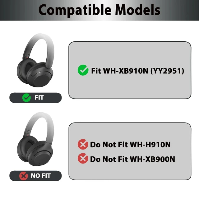 Alt view image 2 of 5 - Adhiper Replacement Ear Pads & Headband Cushion for Sony WH-XB910N (YY2951)