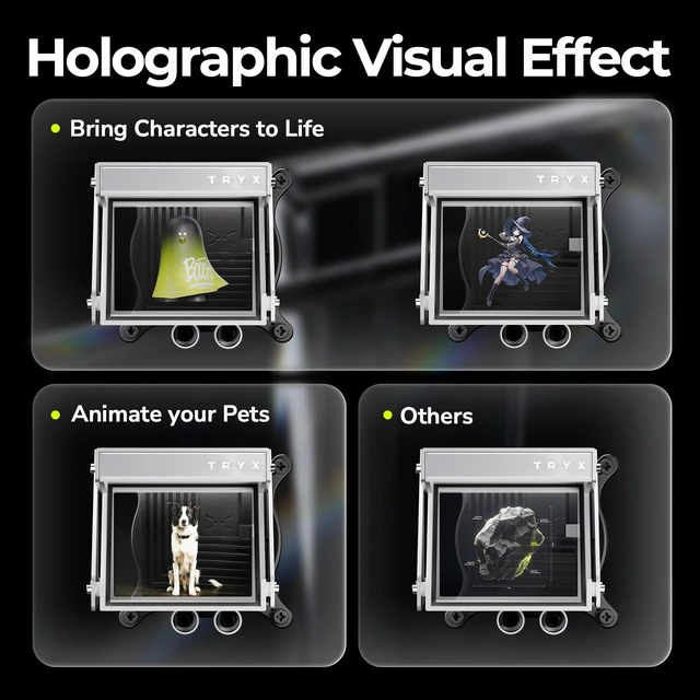 Alt view image 5 of 5 - TRYX Holo 360mm AIO White Holographic Visual GIPHY Built-in Asetek 280w TDP