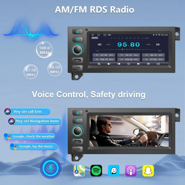 Alt view image 5 of 5 - Plug&Play Car Stereo for Dodge Ram 1500 2500 3500 1994-2001 /Durango 1998-2000/Dakota1987-2000 /Caravan 1984-2000 /Grand Cherokee 1993-1998/Wrangler1997-2002 Wireless CarPlay&Android Auto