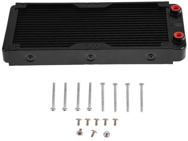 Main image of MOPFOL 240mm Aluminum Water Cooling Radiator 18 Tubes High-Density Fins for CPU Liquid Cooling System, Heat Exchanger with U-Shaped Fin Design