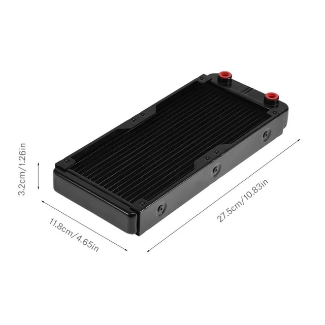 Alt view image 5 of 5 - MOPFOL 240mm Aluminum Water Cooling Radiator 18 Tubes High-Density Fins for CPU Liquid Cooling System, Heat Exchanger with U-Shaped Fin Design