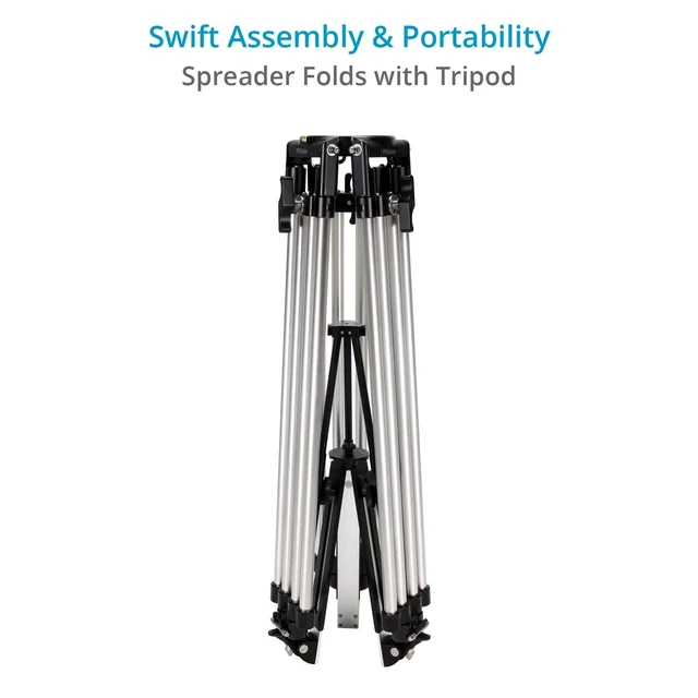 Alt view image 5 of 5 - PROAIM Mitchell Telescopic Tripod Stand w/Spreader, Black, 250kg/551lb