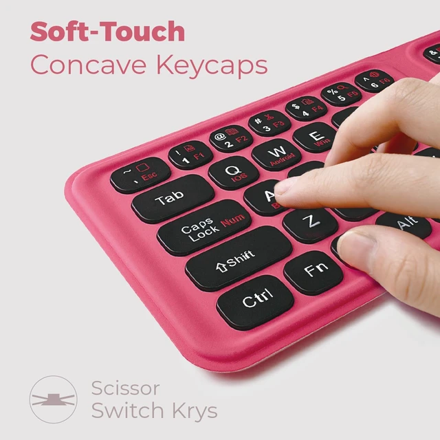 Alt view image 5 of 5 - MIPOW x Miffy Triple Fold Bluetooth Keyboard with Dual Touchpad & Numeric Keypad, Bluetooth 5.0 Ultra Slim 5.6mm Travel Keyboard, Type-C Rechargeable, Connect 3 Devices for Windows, Mac, Android & iOS