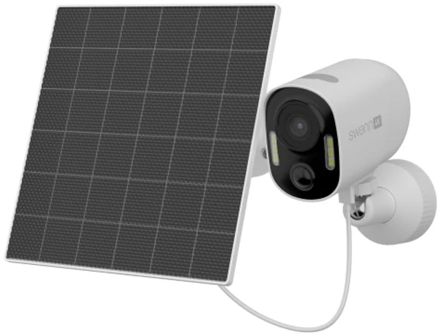Main image of Swann Xtreem4K Eco Security Camera with Solar Panel: 4K UHD Video, AI Motion Detection w/Thermal Sensing, Solar Charging, Color Night Vision, Two-Way Audio, IP65 Weatherproof, 32GB MicroSD Included.