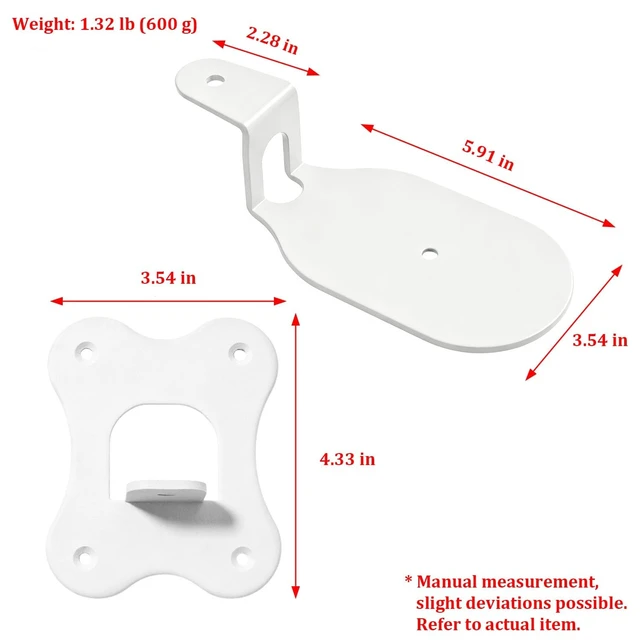 Alt view image 2 of 5 - Wall Mount for Bose Lifestyle Ultra Speaker, Sturdy Bracket (White - 2pcs)