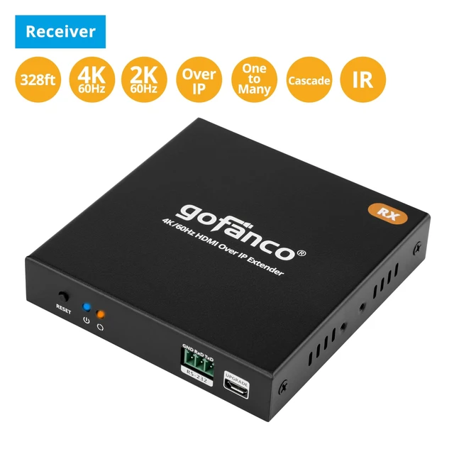 Alt view image 2 of 5 - gofanco 4K60Hz HDMI Extender Over IP - Receiver (HD20Ext1xN-RX)