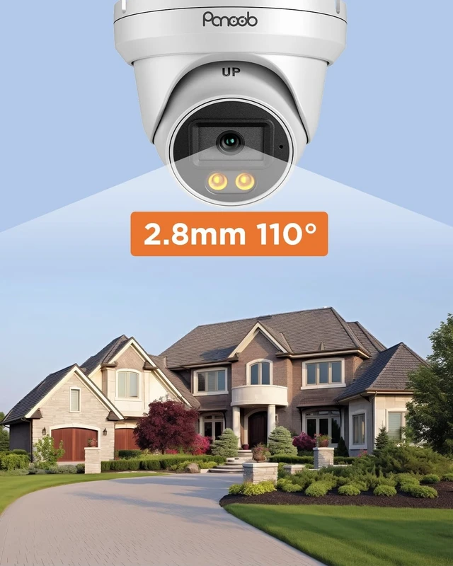Alt view image 3 of 5 - PANOOB 4K Wired PoE IP Dome Camera Outdoor, PD93BA1-8MD