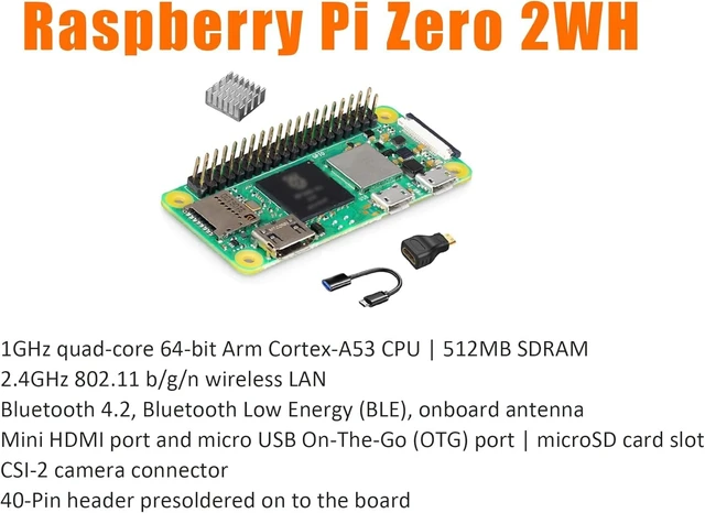 Alt view image 3 of 5 - Vemico Raspberry Pi Zero 2WH Kit