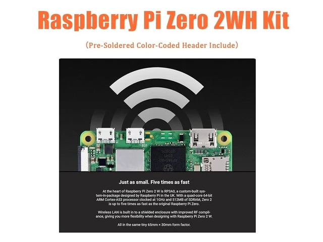 Alt view image 5 of 5 - Vemico Raspberry Pi Zero 2WH Kit