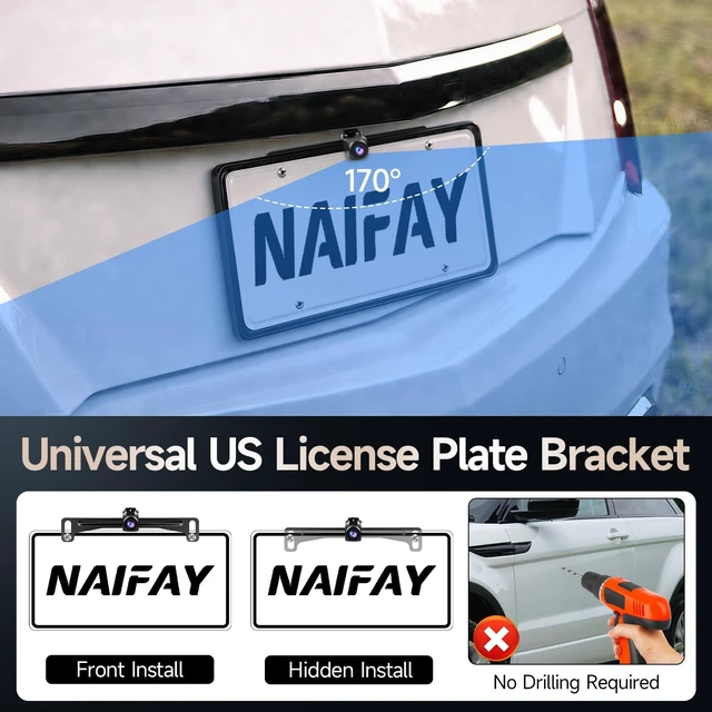 Alt view image 4 of 5 - Naifay AHD Backup Camera License Plate Rearview Reversing Camera for Car