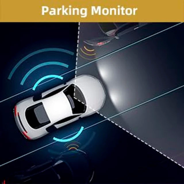 Alt view image 3 of 5 - YourBrand 3 Channel Dash Cam, 1080P Front Inside and Rear Car Camera Recorder, 64GB SD Card Included, IR Night Vision, 24H Parking Monitor, Loop Recording