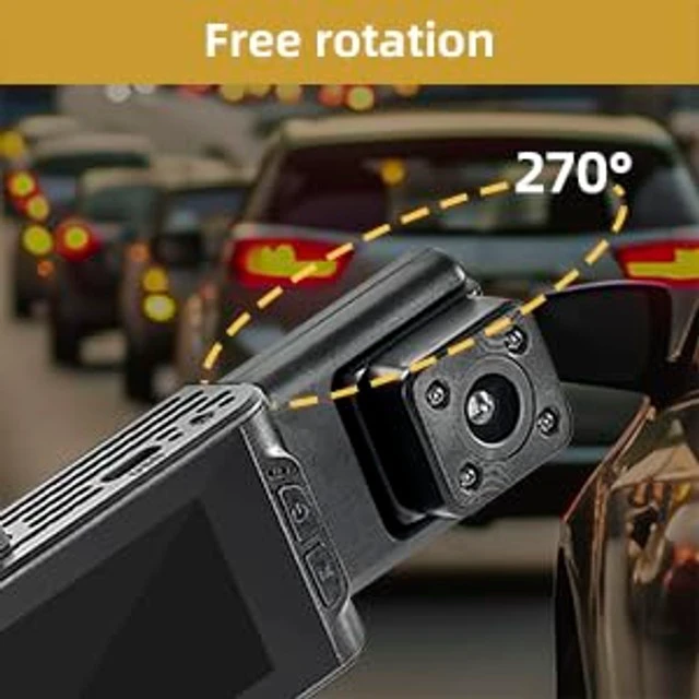Alt view image 2 of 5 - YourBrand 3 Channel Dash Cam, 1080P Front Inside and Rear Car Camera Recorder, 64GB SD Card Included, IR Night Vision, 24H Parking Monitor, Loop Recording
