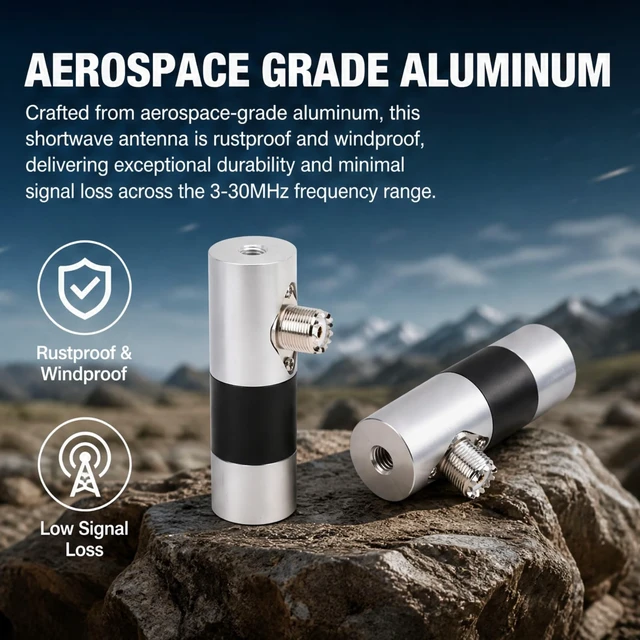 Alt view image 5 of 5 - GOWENIC Portable Shortwave Radio Antenna, GP 5.6M Aluminum Alloy Shortwave Antennae with M10 Standard Threaded Base for HF Bands Amateur Radio
