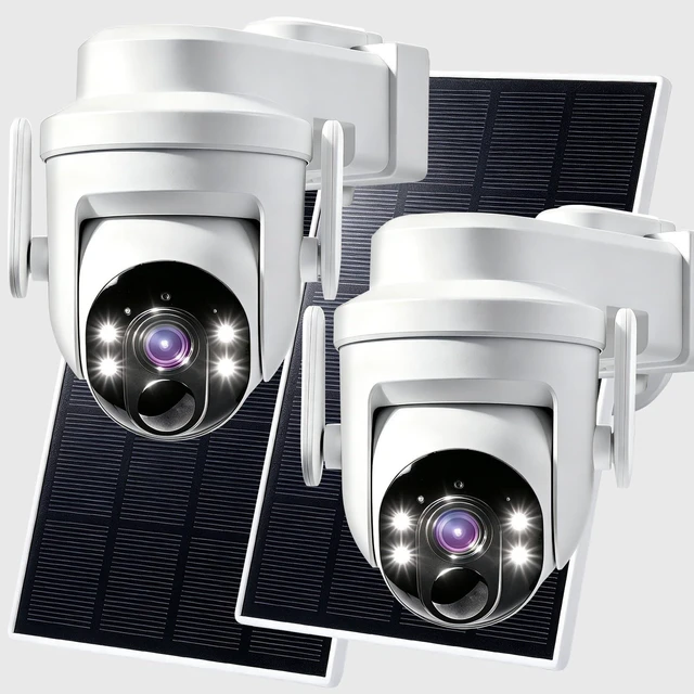 Main image of 2K Solar Security Wireless Camera Outdoor, 2 Pack 2.4Ghz