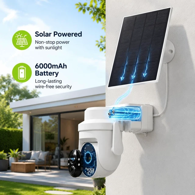 Alt view image 2 of 5 - 2K Solar Security Wireless Camera Outdoor, 2 Pack 2.4Ghz