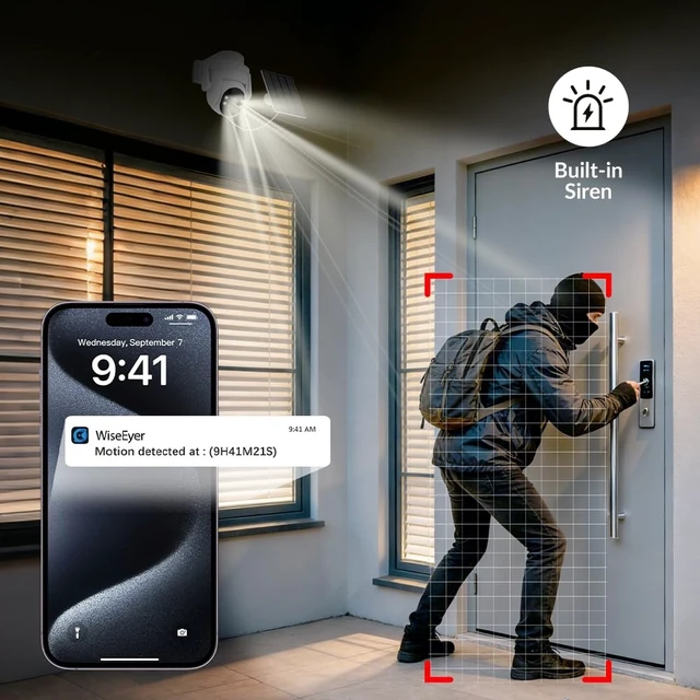 Alt view image 4 of 5 - 2K Solar Security Wireless Camera Outdoor, 2 Pack 2.4Ghz