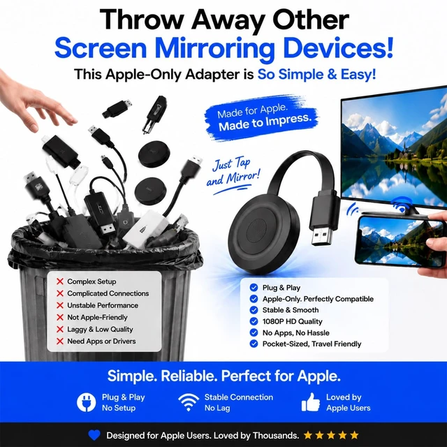 Alt view image 2 of 5 - Wireless Display Adapter iOS ONLY Screen Mirroring Dongle for iPhone iPad