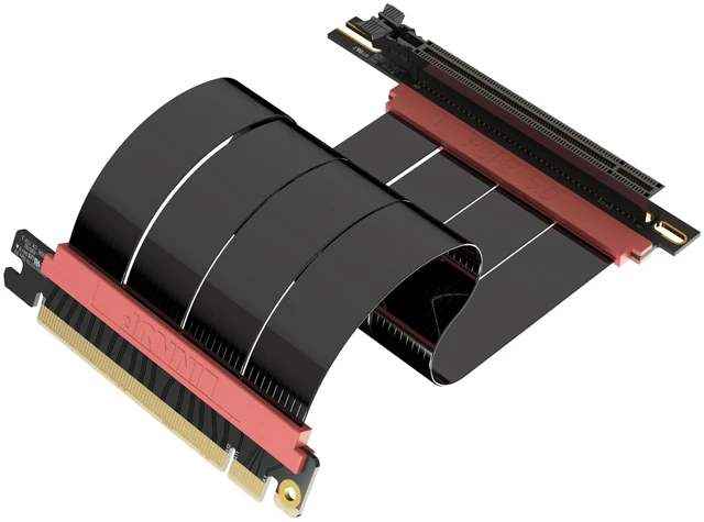 Main image of LINKUP PCIE 5.0 Riser Cable ^^ for Vertical GPU Mount ^^ Right Angle ^^ Graphics Card GPU Ready ^^ Usable with PCIe 4.0 & RX 9070/ RTX5090 ^^ 20cm (Total Length: 24cm)