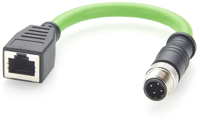 Main image of PROFINET M12 D-Code 4 Pin Male to RJ45 Female Industrial Ethernet Cable CAT5e SFTP Shielded IP67 100Mbps High Flex Cable for EtherCAT, EtherNet/IP, PLC, Robot, Sensor, Automation Systems(0.2m/0.66FT)