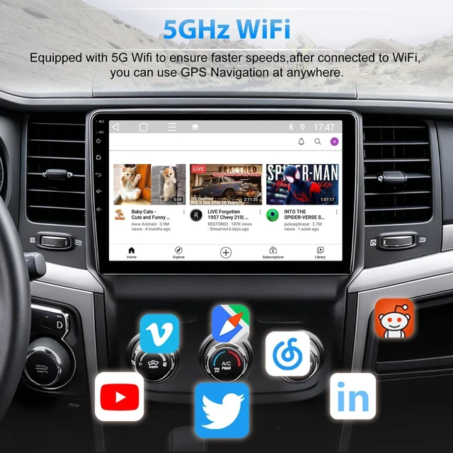 Alt view image 4 of 5 - Car Radio for Dodge Ram 1500 2013 2014 2015 2016 2017 2018 (for Manual AC)