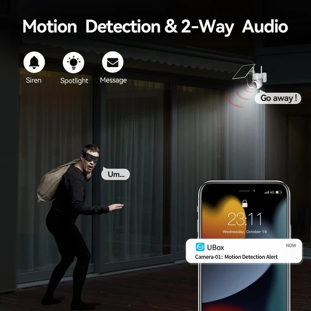 Alt view image 5 of 5 - SEHMUA 2 Pack 4G LTE Cellular Solar Security Camera Wireless Outdoor, No Wi-Fi Solar Powered Camera, 360 Live View, 2K Color Night Vision, PIR Motion Sensor, Two-Way Talk, Built-in SIM Card, Wh