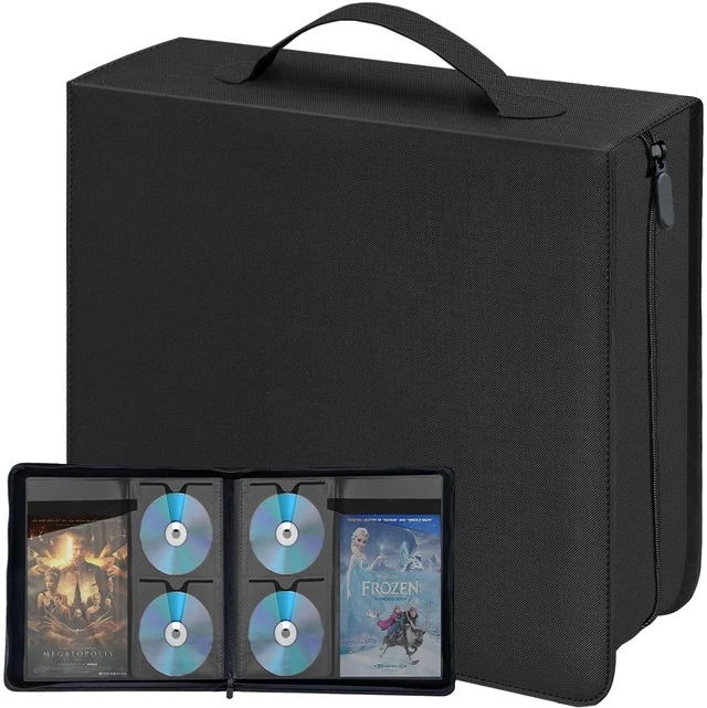 Main image of Salajory CD DVD Blu-ray Storage Binder with Handles, PU Leather Corver