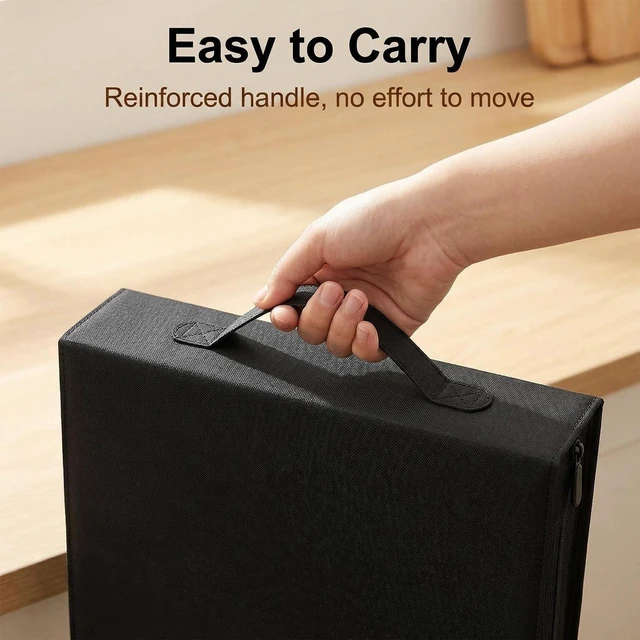 Alt view image 4 of 5 - Salajory CD DVD Blu-ray Storage Binder with Handles, PU Leather Corver