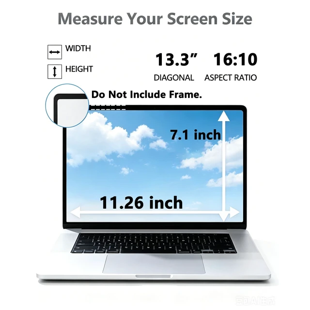 Alt view image 2 of 5 - Magnetic Laptop Privacy Screen 13.3 Inch 16:10-26 Anti Peeping