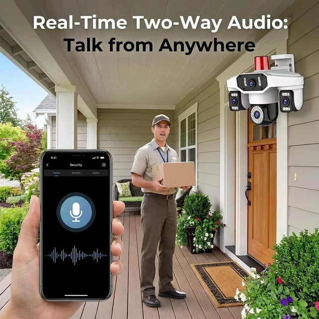 Alt view image 4 of 5 - Yoosee 4 Lens Wifi 14MP Security Outdoor Camera, Smart Night Vision/Two Way Intercom/Motion Alarm/Human Tracking/TF Card Cloud Recording, Network Surveillance CCTV with 2m Power(APP NO Ads) (4 Lens)