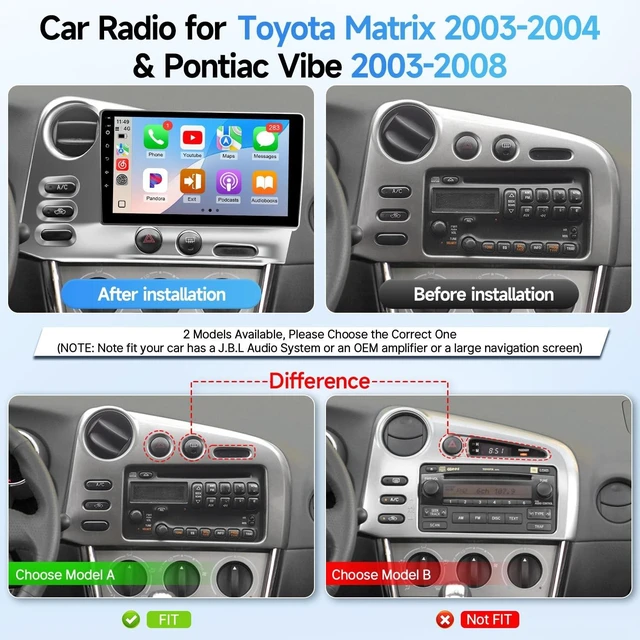 Alt view image 2 of 5 - Naifay Fast Boot Linux Radio for Toyota Matrix 2003 2004 Stereo Upgraded