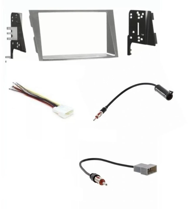 Main image of Double Din Silver Car Stereo Install Dash Kit, Wire Harness, and AM/FM Radio Antenna Adapter -Made for Subaru: No Factory Nav Vehicles: 2010 2011 2012 2013 2014 Legacy and 2010-2014 Outback
